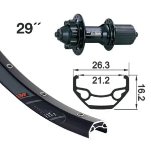 Roata spate 29" Rodi Black Rock, Disc 21-622, 135mm VH 8.5, Negru