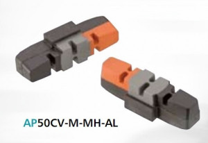 Saboti Ashima AP50CV-M-MH-AL-MTB, pentru franele pe janta Magura HS33, negru/gri/portocaliu