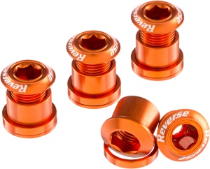 Set 4 suruburi angrenaj Reverse Chainring Bolt, Portocaliu