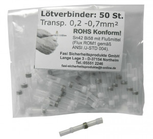solder connect. for light cable transp. poly bag a 50 pcs.