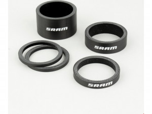 SRAM Spacer-Set 2x 2,5mm, 1x 5mm, 1x 10mm, 1x 20mm UD-Carbon, logo alb