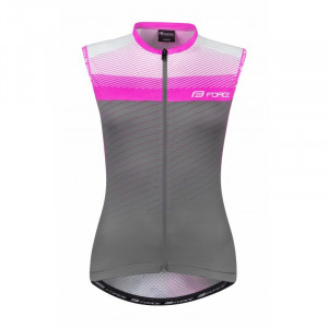 Tricou ciclism fara maneci Force F Acceler gri/roz