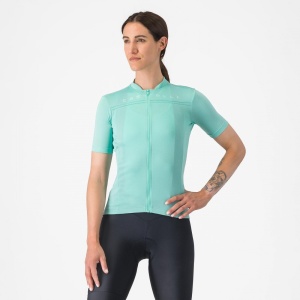 Tricou cu maneca scurta Castelli Anima 4, pentru femei, albastru piscina