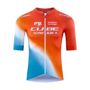 Tricou CUBE Road/XC X Factory Racing S/S White/Blue/Red