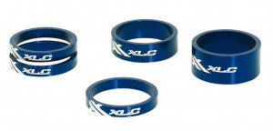 XLC A-head spacer set AS-A02 3 x 5, 1 x 10, 1 x 15, 1 1/8" blue