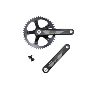 Angrenaj pedalier, Prowheel RPF-FD20S, compatibil 9 viteze, aluminiu, negru, 170mm, foaie schimbabila 3/32x46T otel, neagra, BCD 5x130mm, OEM