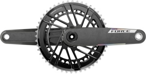 Angrenaj pedalier SRAM Force E1, complet cu brațe și foi 48-35T, 175 mm, X-Range, DUB, 12 viteze, aluminiu negru