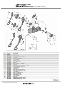 Ansamblu placa exterioara Shimano RD-M9050-GS