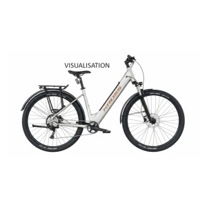 Bicicleta Electrica Kross SOLAR BOOST 2.0 SUV LS, Silver / COPPER MAT – 29"