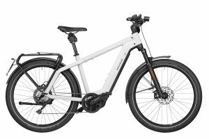 Bicicleta Electrica Riese & Muller Charger 3 GT Touring, Roti 28 Inch, Ceramic White, Marimea 49 cm, 625 Wh