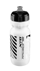 Bidonas Raceone XR1 600ml alb, logo negru/argintiu