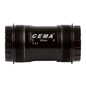 Butuc pedalier CEMA T47, compatibil FSA386 și Rotor, rulmenți ceramici, diametru ax 30 mm, filet M47 x 1.0, lățime 68/73 mm, negru
