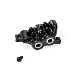 Caliper MT5/MT TRAIL SPORT, front wheel (type 5006 4K), CMe5, black, cover silver, rotatable tube connection, incl. brake pads, from MY2015 (PU = 1 piece)