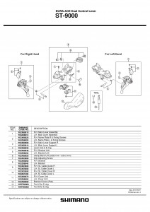 Capac maneta Shimano ST-9000 stanga A & suruburi de fixare