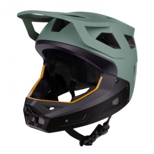 Casca FORCE DROP Downhill, verde-negru
