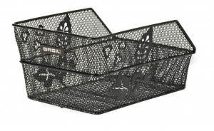 Cos bicicleta spate Cento Flower S, 31x21x9cm, black, close meshed