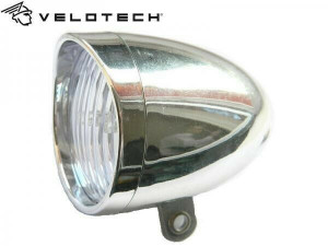 Far clasic bicicleta Velotech Retro, 3 leduri, 2functii, kromat