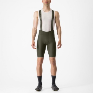 Pantaloni scurti cu bretele Castelli Espresso, Verde Inchis