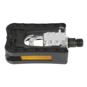 Pedale pliabile, alu/plastic, reflectorizante, argintii/negru, OEM