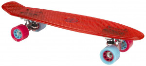 Penny Board, Axer, Plastic, Transparent, 57x15x10.5 cm, Rosu