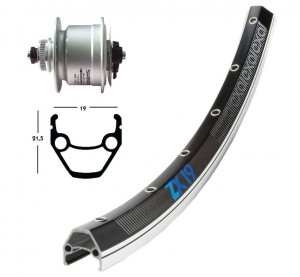 Roata fata 28x1.75 dy. hub, DH3D72, QR, 36 h ZX 19 Centerlock