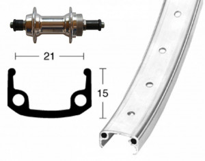 Roata spate 26x1.9 aluminiu hub screw spr, QR, 36H,