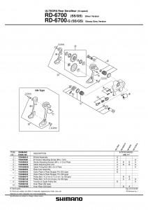 Role schimbator ghidare & tensionare Shimano RD-6700