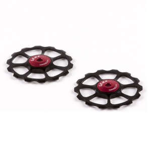rotite schimbător CEMA Pulley Wheels, plastic, rulmenți ceramici integrați, negru, compatibil SRAM/Shimano 9/10/11 viteze