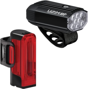 Set lumini Lezyne Micro Drive 800+ fata + Strip Drive 300 spate, Negru