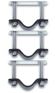 Set of holders for rattan baskets silver stainless steel