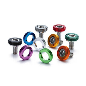 Surub pedalier S-Shun SS-664 autoextractor otel+alu.7075-T6 CNC M8x1.0x15L auriu anodizat