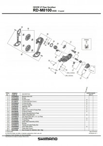 Suruburi ajustare tensiune si placa Shimano RD-M8100