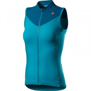 Tricou fara maneci Castelli Solaris Sky Blue/Marine Blue