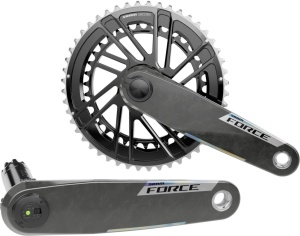 Angrenaj pedalier cu powermeter SRAM Quarq Force E1, 46-33T, 160 mm, Chainline 45.0 mm, aluminiu, negru