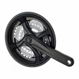 Angrenaj Prowhell TY-CM99, alu, negru, 170mm, 28/38/48T otel/negre, cu CG plastic negru, pentru 7/8pinioane, OEM