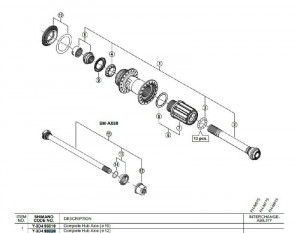 Ax butuc Shimano FH-M810 complet 12
