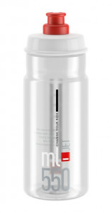 Bidon Elite Jet 550 ml transparent/rosu