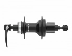 Butuc spate Shimano FH-MT401 36h 12v old 135mm qr 170mm negru pt. rotor center lock .