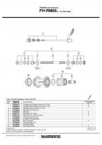 Caseta Shimano FH-RM66 & distantiere/suruburi Y3TD98040