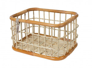 Cos bicicleta Basil Green Life Rattan L 46x35x28cm, natural brown