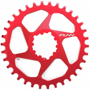 Foaie angrenaj Funn Solo DX, Alu, 28T, DM Sram, 3mm offset, pentru Boost, rosie