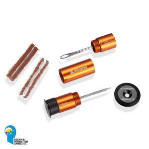 Kit Granite pentru reparatii anvelope tubeless, se monteaza in ghidon, portocaliu capac negru, AM