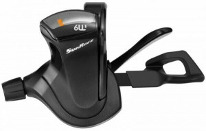 Maneta schimbator Sunrace DLM933 Trigger, 3 vit, neagra, AM