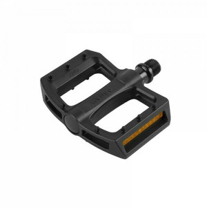 Pedale Wellgo J345DU, plastic, platforma, cuie turnate, bucse, negre, reflectorizante, 206gr, OEM