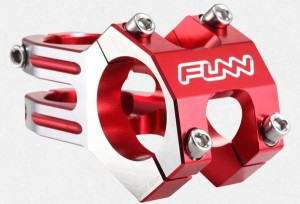 Pipa Funn Funnduro DJ 31,8mm L45mm rosu anodizat cu laterale arginti