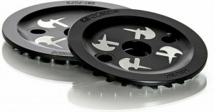 Placa pedalier Demolition, axes flat, 28T, black