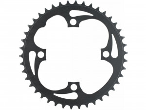 Placa pedalier MTB 42T 104 SS aluminum 3mm blast black