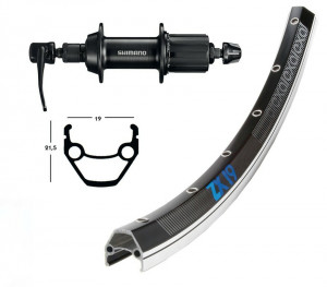 Roata spate 26x1.75 TY500 cass. 7 speed QR 36H, Exal ZX 19