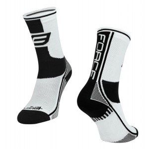 Sosete Force Long Plus alb/negru