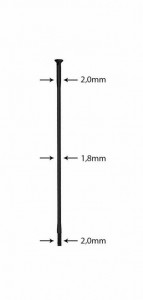 Spita Sapim Race Straightpull neagra 2.0-1.8-2.0x301mm